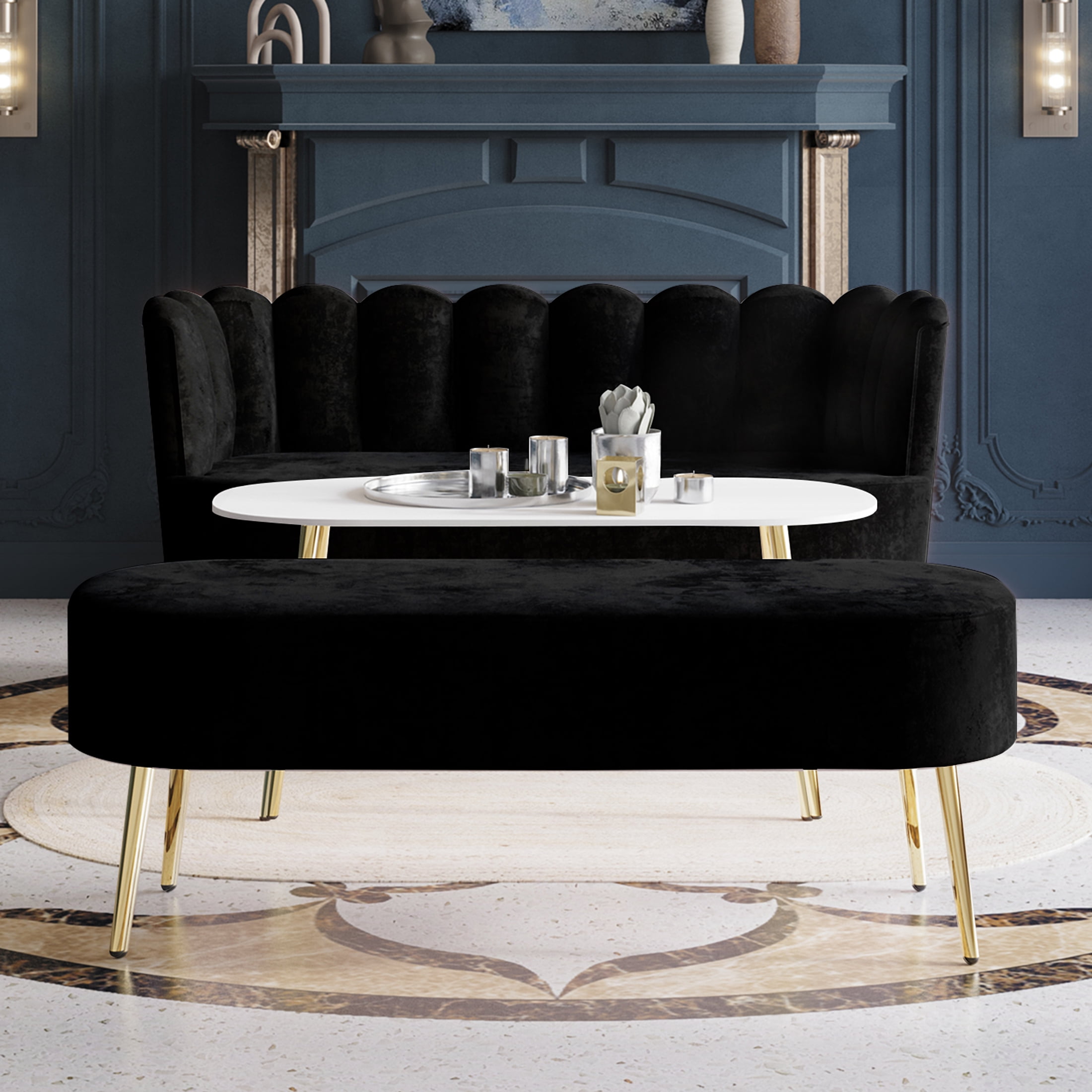 Black velvet 2024 coffee table