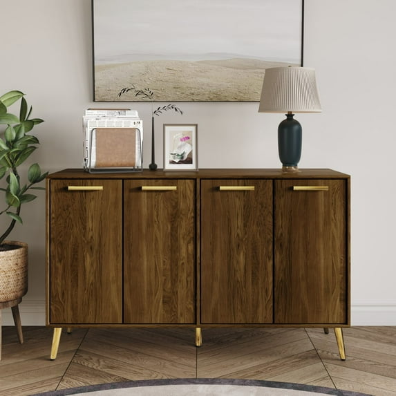Castle Place Modern Sideboard Buffet Cabinet, Brown