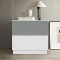 Castle Place Modern Wood 2 Drawer Nightstand, White