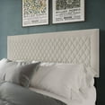 thumbnail image 1 of Castle Place Quilted Velvet Upholstered Queen Headboard, Beige, 1 of 7