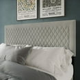 thumbnail image 1 of Castle Place Quilted Velvet Upholstered Queen Headboard, Grey, 1 of 7