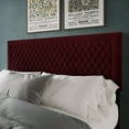 thumbnail image 1 of Castle Place Quilted Velvet Upholstered Queen Headboard, Red, 1 of 7