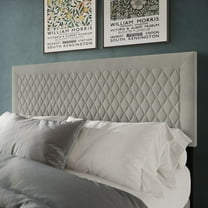 Castle Place Quilted Velvet Upholstered Twin Headboard, Grey