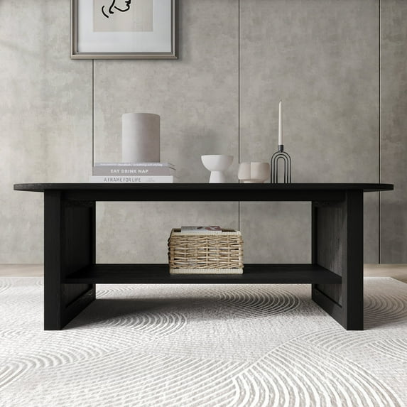 Castle Place Rattan Coffee Table, Black