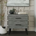 thumbnail image 1 of Castle Place Rustic 2 Drawers Wooden Nightstand, Dark Grey, 1 of 7