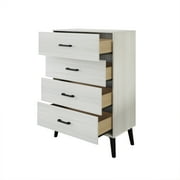 Castle Place Rustic 4 Drawer Wooden Dresser, Light Grey