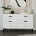 thumbnail image 1 of Castle Place Rustic 6 Drawer Wooden Dresser, Light Grey, 1 of 6