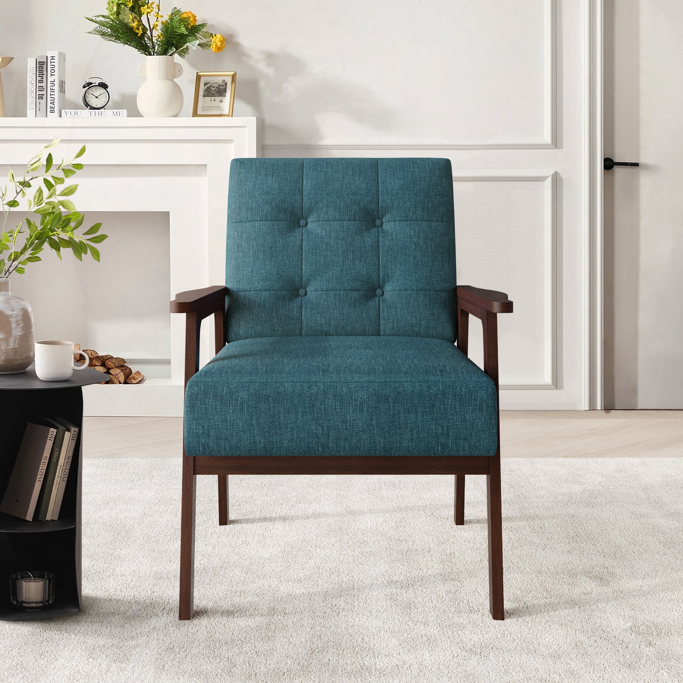 Castle Place Shabby Chic Accent Chair, Blue