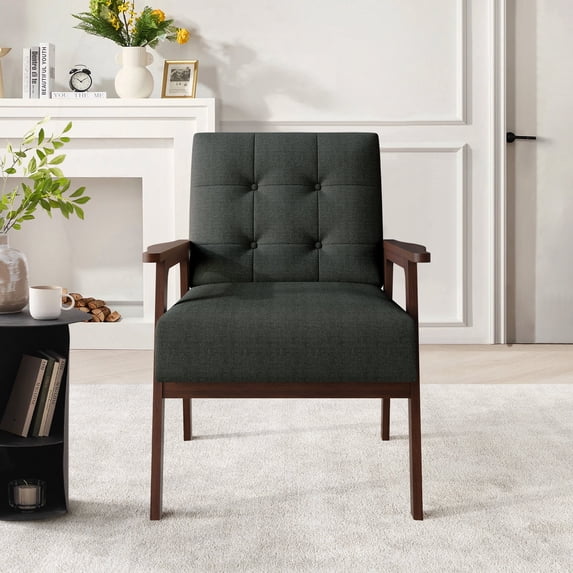 Castle Place Shabby Chic Accent Chair, Charcoal Grey