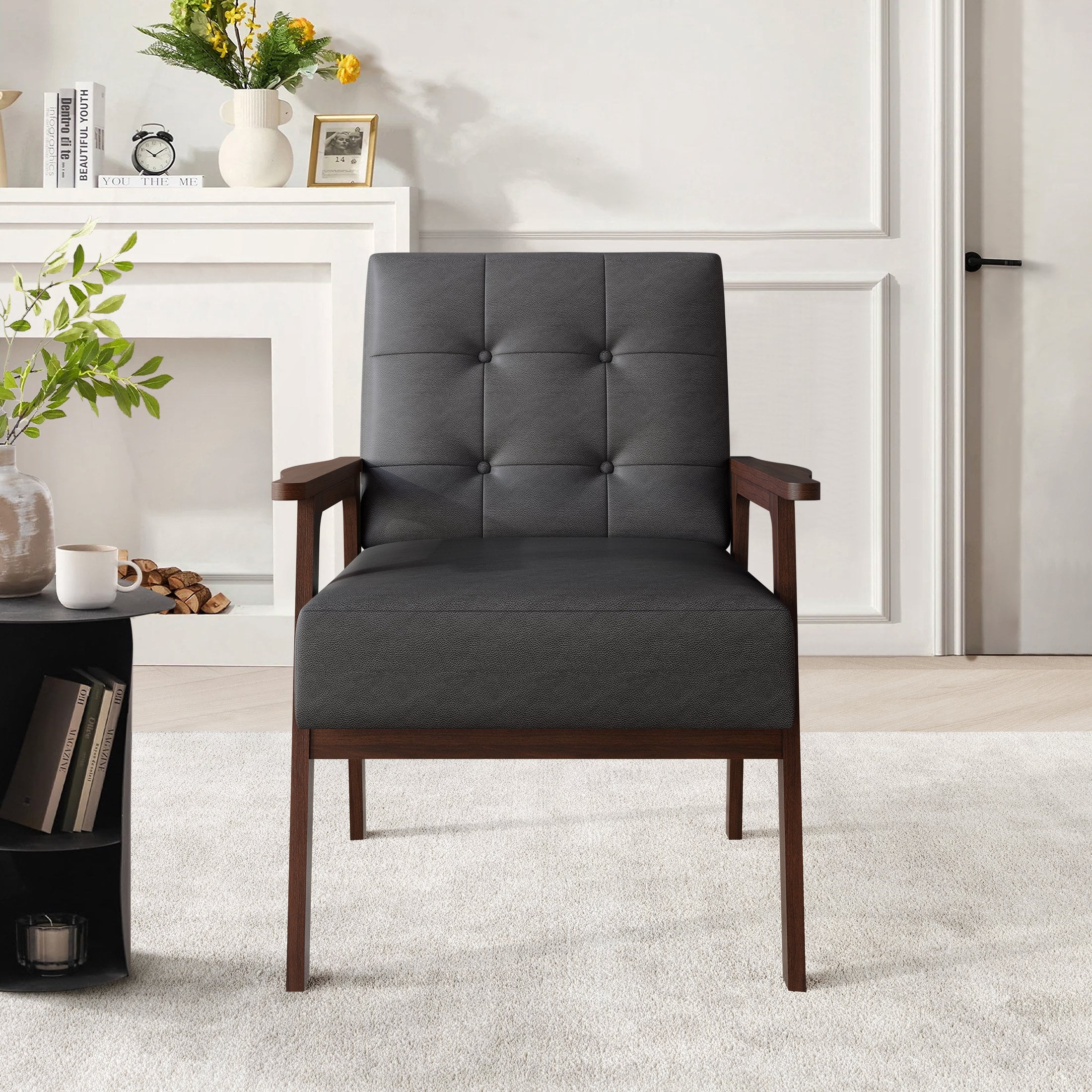 Castle Place Shabby Chic Accent Chair, Grey