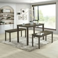 thumbnail image 1 of Castle Place Simple 3-Piece Wood Dining Table Set, Grey, 1 of 6