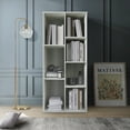 thumbnail image 1 of Castle Place Simple 7-Cube Open Shelf Bookcase, Light Grey, 1 of 6