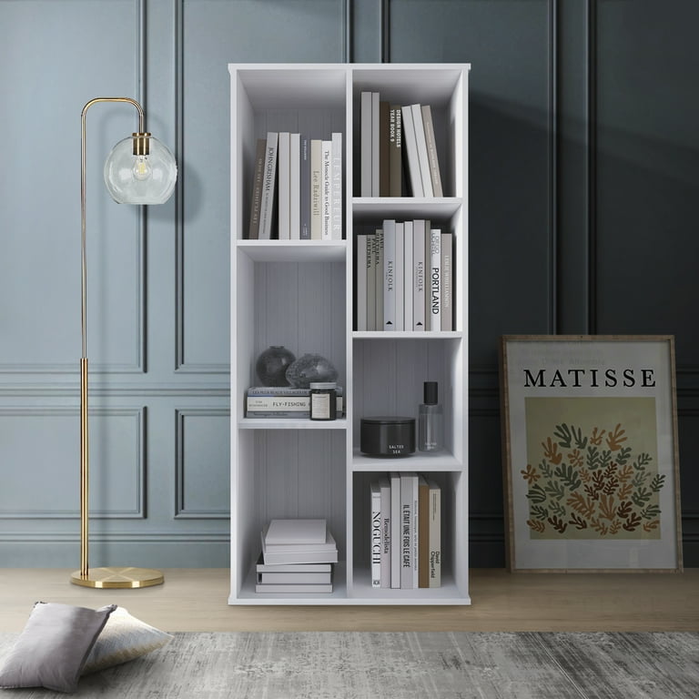 7 shelf bookcase sale white