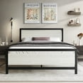 thumbnail image 1 of Castle Place Metal Platform Bed, Twin Size, Simple Design, Light Grey, 1 of 8