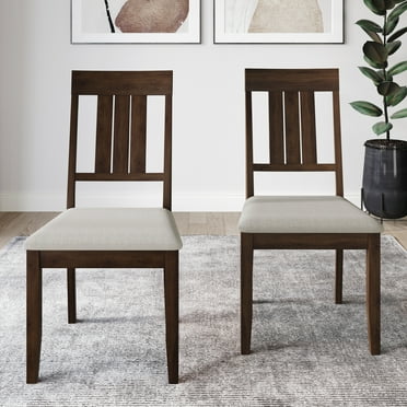 Castle Place Simple Wooden Dining Chair, Set of 2, Brown