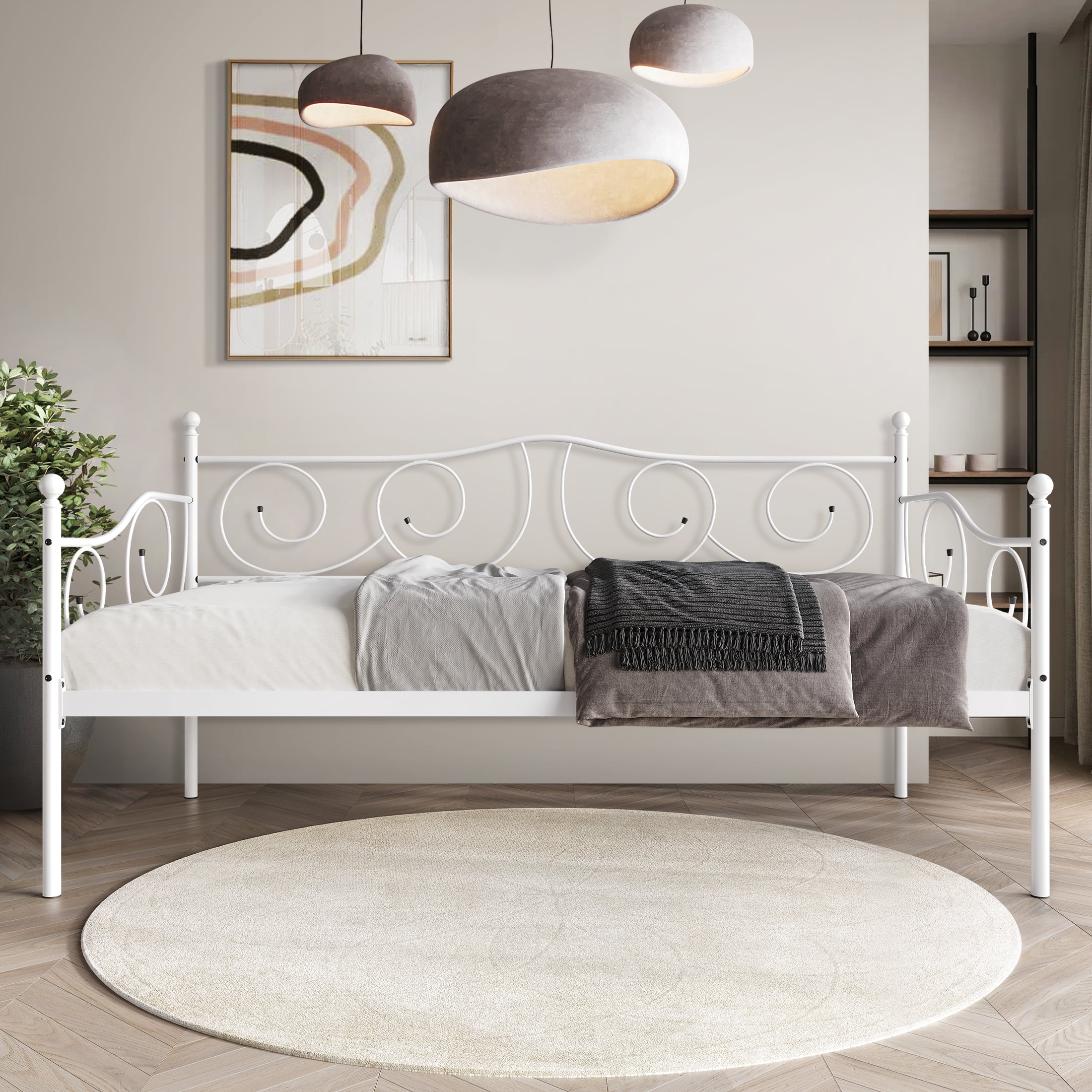 Castle Place Stylish Metal Twin Daybed, White