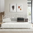 thumbnail image 1 of Castle Place Stylish Twin Metal Daybed with Trundle, White, 1 of 8