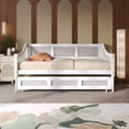 thumbnail image 1 of Castle Place Timeless Cane Wooden Daybed with Trundle, White, 1 of 12