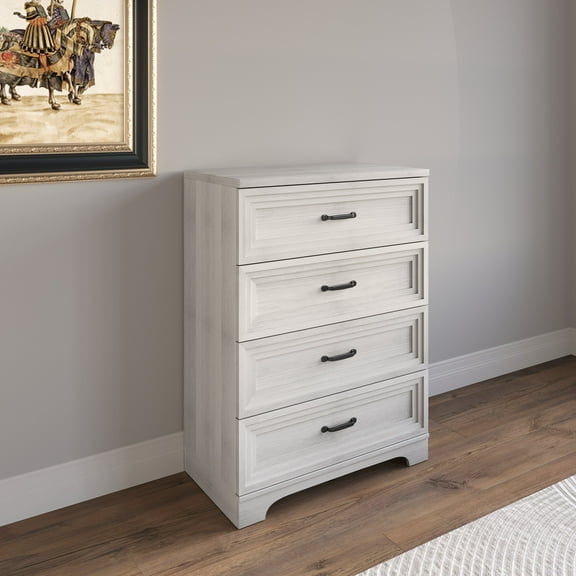 Castle Place Traditional 4 Drawer Wooden Dresser, Light Grey