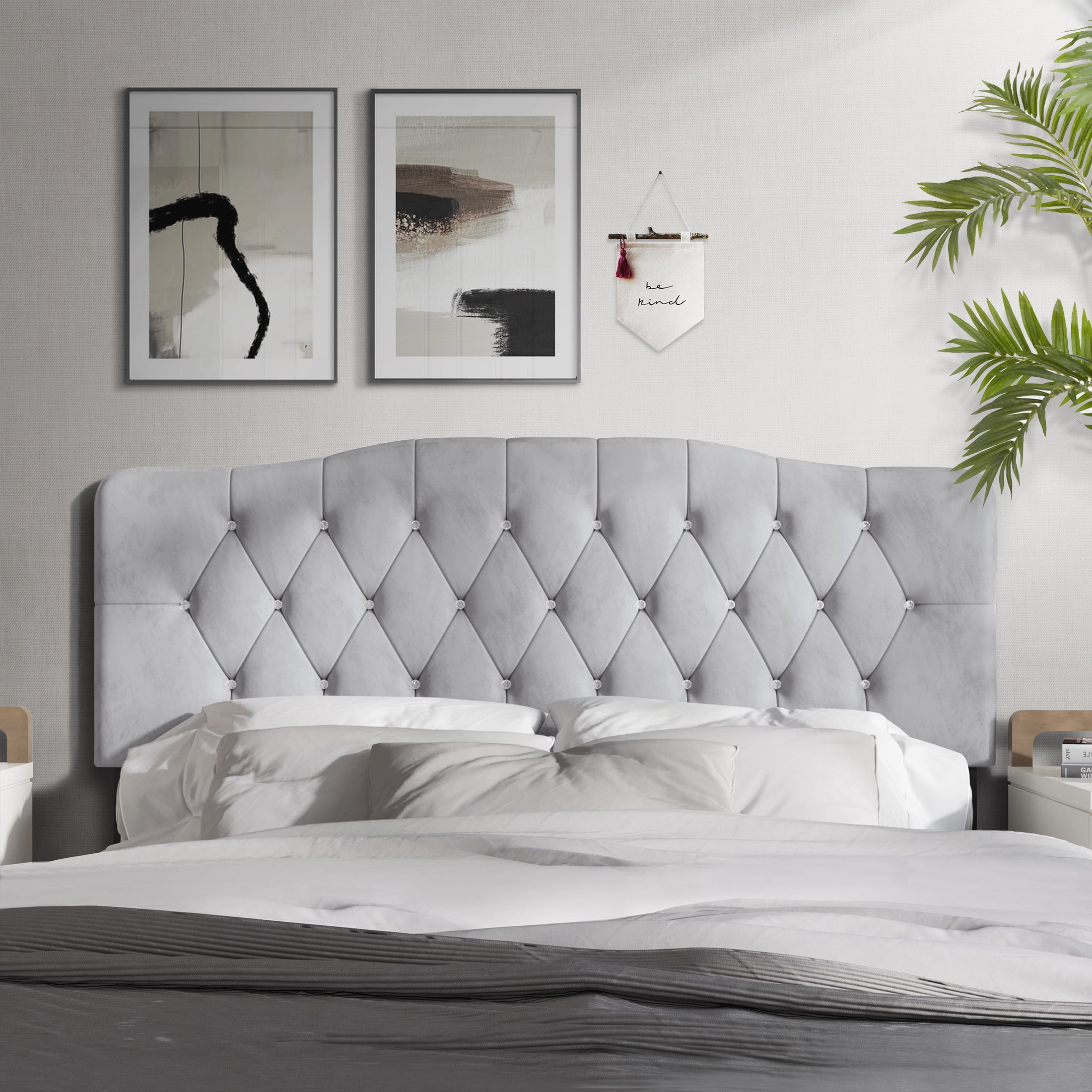 Grey headboard sale king