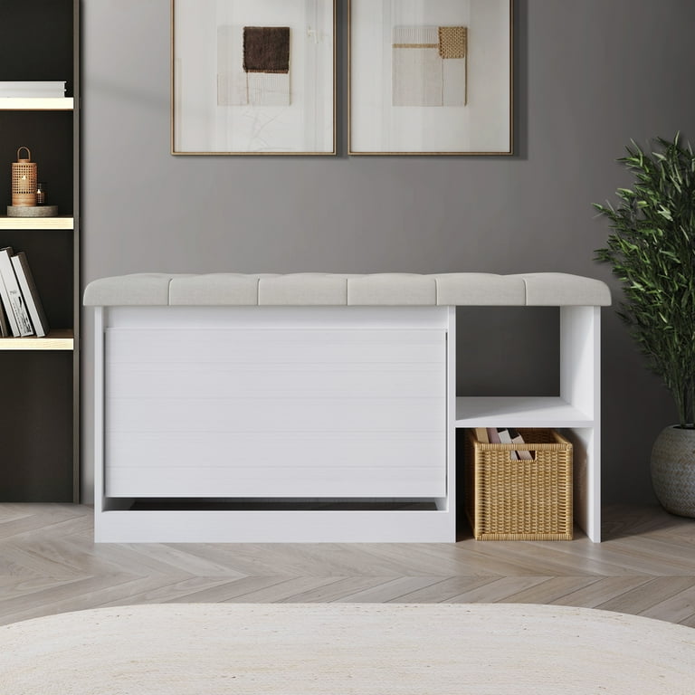 Upholstered shoe storage bench sale