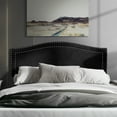 thumbnail image 1 of Castle Place Upholstered Nailhead Trimmed Headboard, Black Velvet, Full, 1 of 7