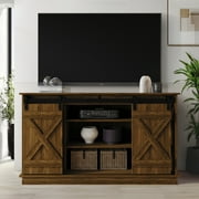 Castle Place Vintage 54" TV Stand Console for TVs up to 65", Brown