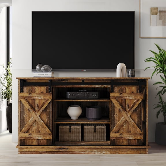 Castle Place Vintage 54" TV Stand Console for TVs up to 65", Walnut