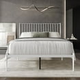 Castle Place Vintage Spindle Queen Metal Platform Bed, White