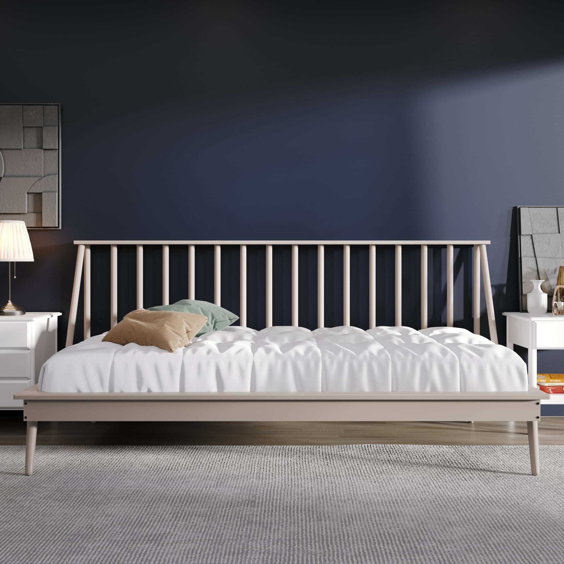 Castle Place Vintage Spindle Twin Size Wooden Daybed, White