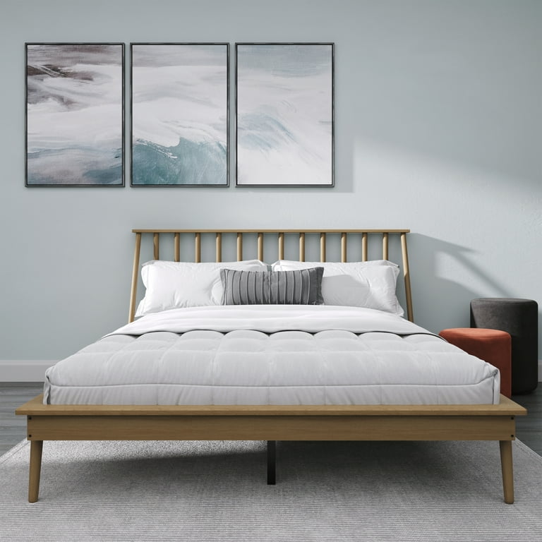 Light oak king size bed frame sale
