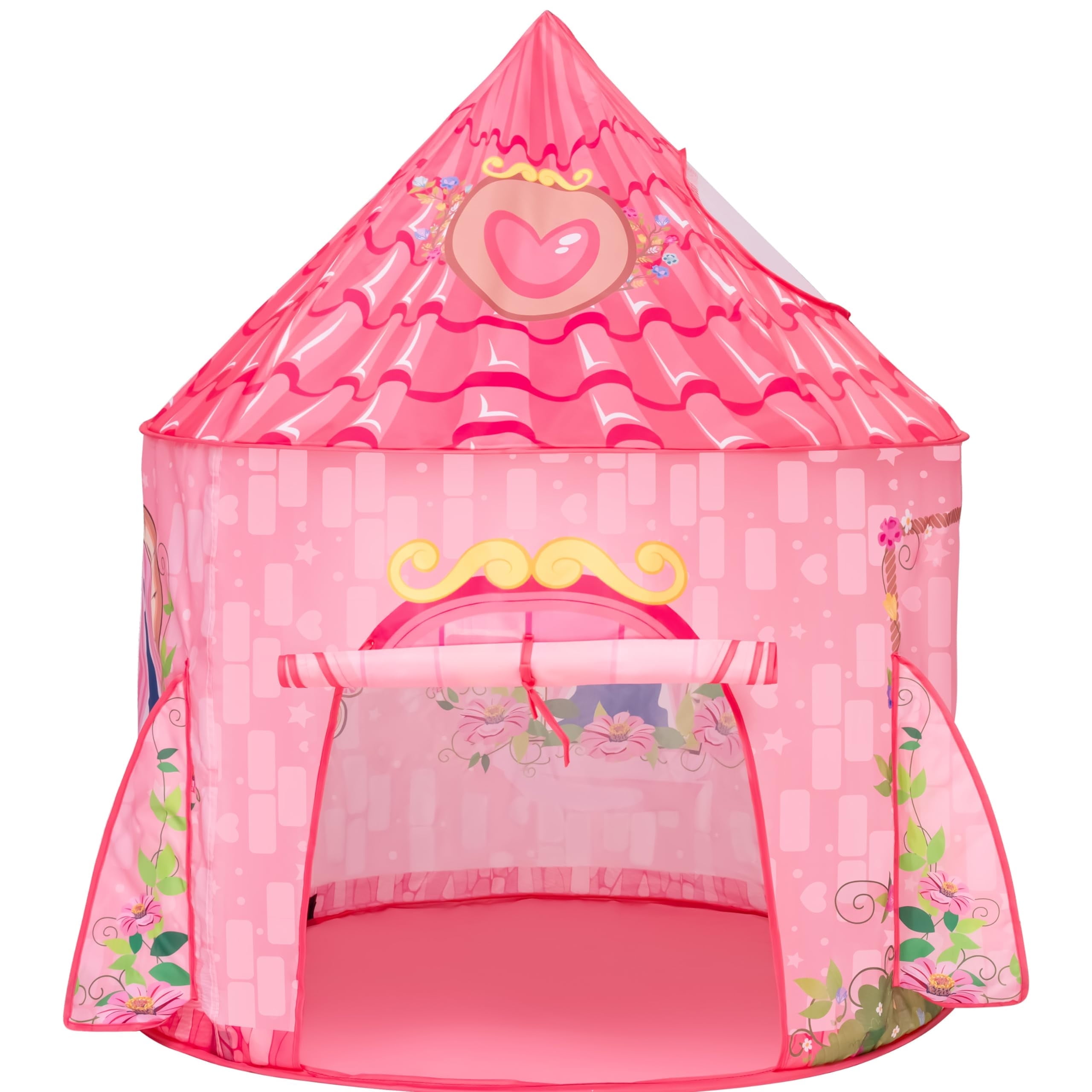 Pink Princess Castle Play Tent for Kids with Graphic Motifs