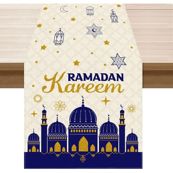 Castle Ramadan Kareem Table Runner Table Decoration for Party Home Kitchen Dining Holiday Decor 13x36 Inch