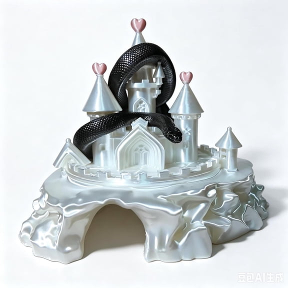 Castle Shape Reptile Hideout Cave, Hiding Shelter for Lizards Snakes, Terrarium Tank Decor Accessory