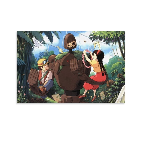 Castle in The Sky Anime Laputa And Sheeta Poster Posters Wall Art Painting Canvas Gift Living Room Prints Bedroom Decor Poster Artworks 16x24inch(40x60cm)