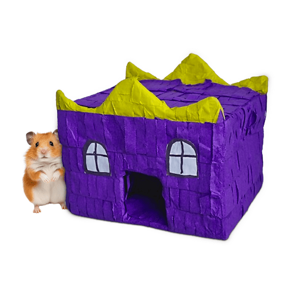 Castle Small Animal House Hideout for Hamsters, Mice, Rats, Hedghogs, Cat House Small Animals - Play, Hide, Climb and Sleep - Hamster Cage Accessories Home Habitat Decor - 4 x 6.5 x 5 Inch