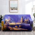 Castle Sofa Cover Fantasy Scene Purple Palace Pattern Washable