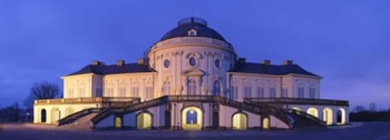 Castle Solitude lit up at night Stuttgart Baden-Wurttemberg Germany Canvas Art - Panoramic Images (36 x 13)
