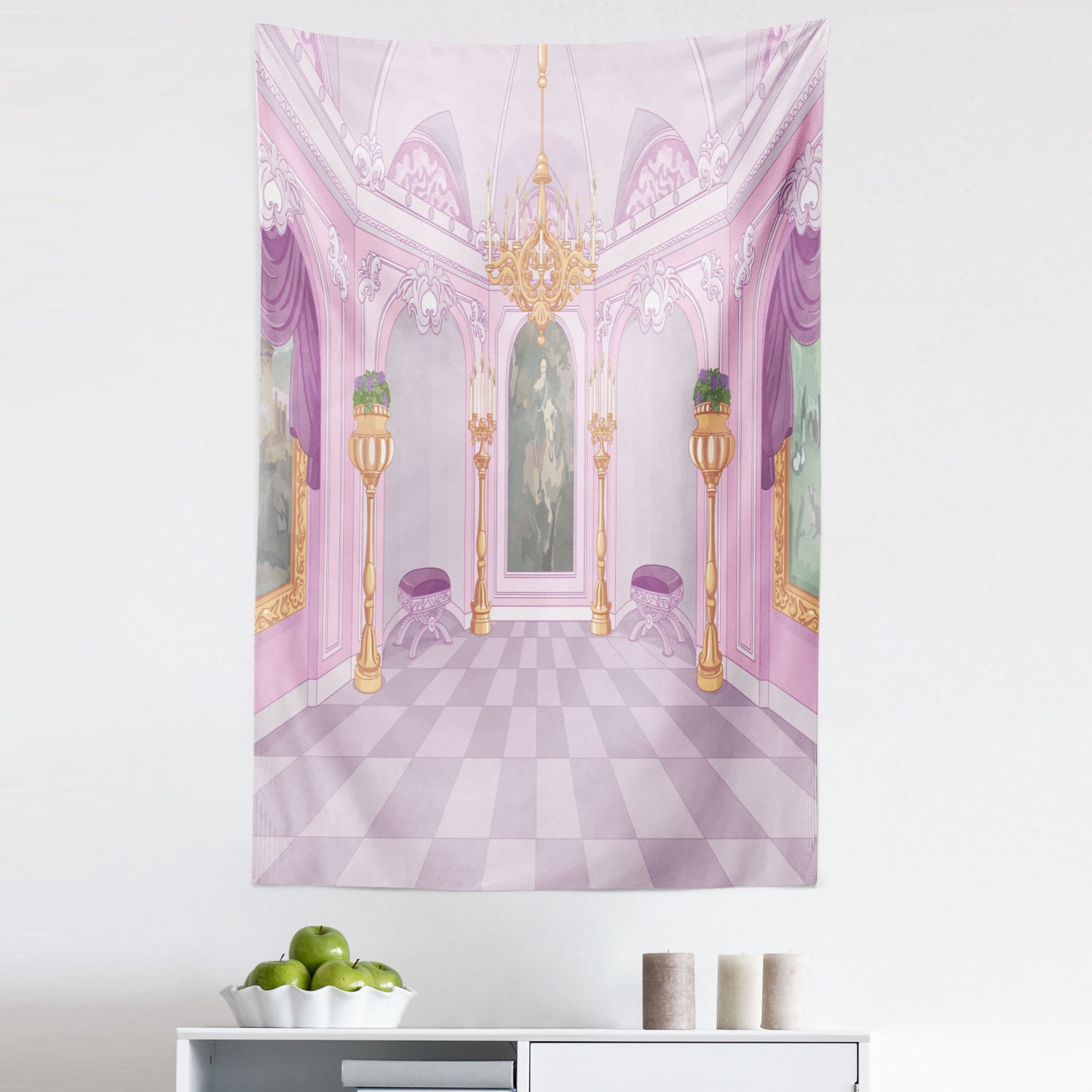 Castle Tapestry, Girly Style Cartoon of Palace Interiors Fantasy World in  Pastel, Fabric Wall Hanging Decor for Bedroom Living Room Dorm, 5 Sizes,  Sand Brown Grey Pink, by Ambesonne - Walmart Business Supplies, image size:1500x1500
