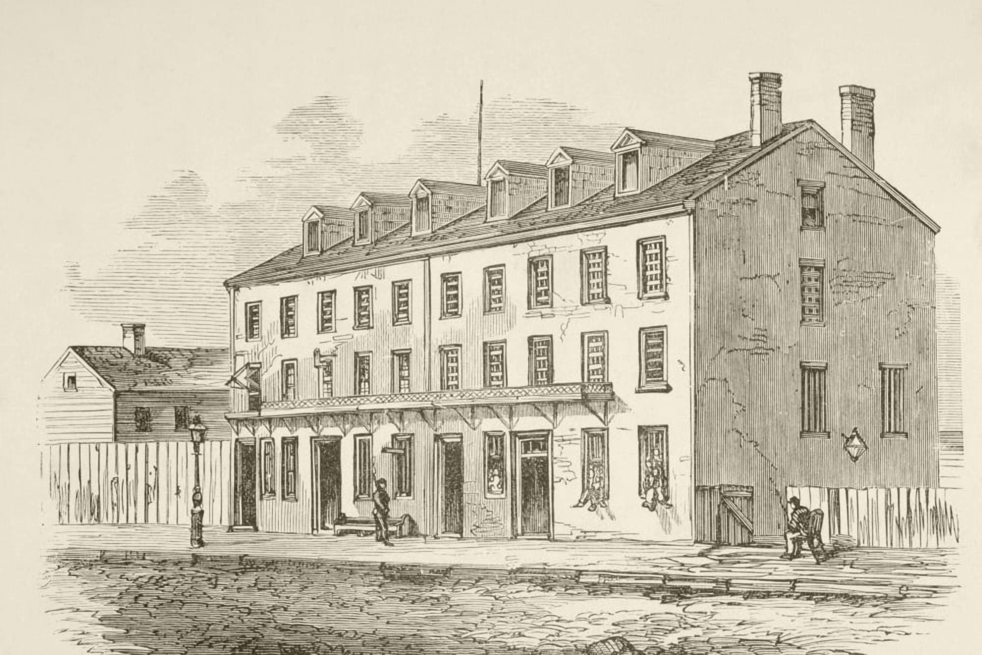 Castle Thunder Richmond Virginia Converted Tobacco Warehouse Used As A Prison During American Civil War From A 19Th Century Illustration Canvas Art - Ken Welsh Design Pics (34 x 22)