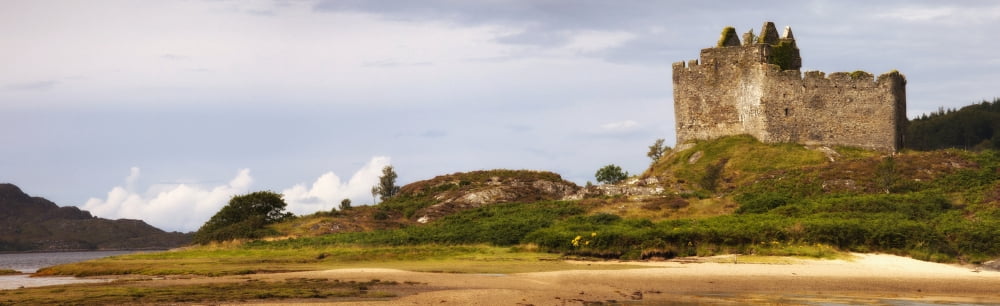 Castle Tioram Argyll Scotland Canvas Art - John Short Design Pics (44 x 13)