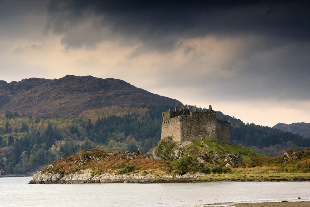 Castle Tioram Scotland Canvas Art - John Short Design Pics (34 x 22)