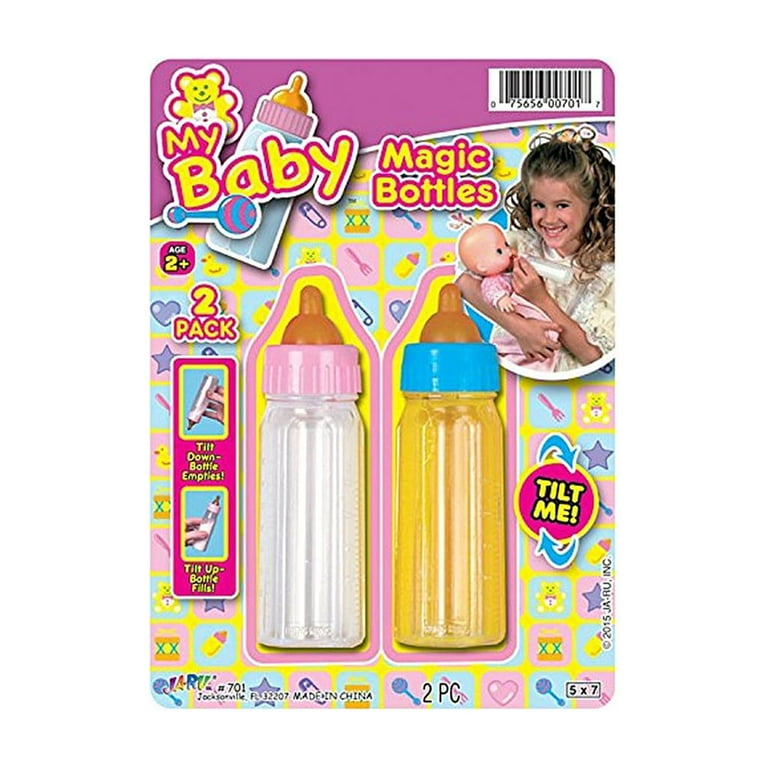 Aolso Magic Baby Doll Milk Bottle and Dummy, 2 Pcs Magic Milk Bottles and 1  Pcs