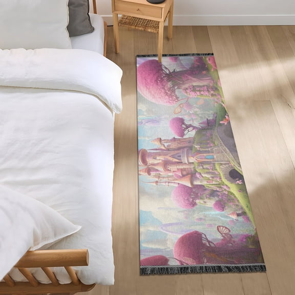 Castle Tree River Cloud Runner Area Rug 2x6 Soft Non-Slip Washable Bedside Carpet for Hallway Bedroom Living Room Home Decor