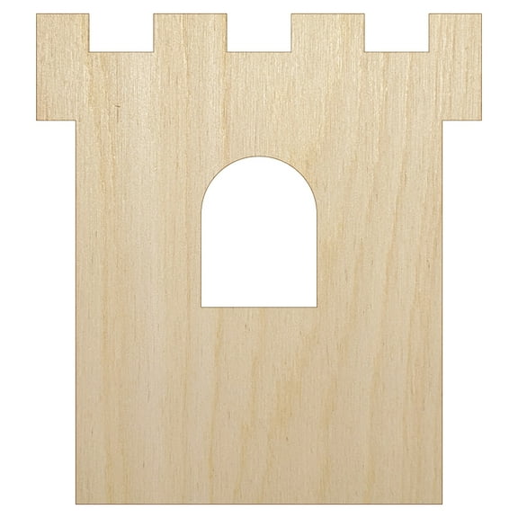 Castle Turret Tower Solid Wood Shape Unfinished Piece Cutout Craft DIY Projects - 4.70 Inch Size - 1/8 Inch Thick