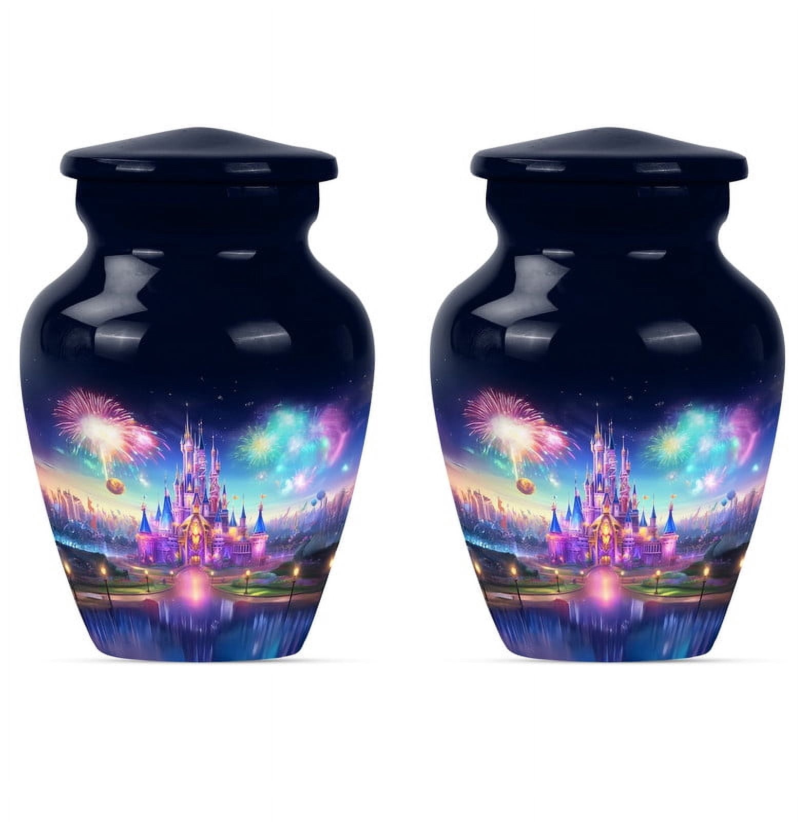 Castle Urn, Mini Cremation Urns, Small Urns for Human Ashes Keepsake, Burial Urns for Human Ashes Adult Male, Urns for Adult Human Ashes Man, Urns for Human Ashes Adult Woman(Size - 3inch, 2 Pcs)