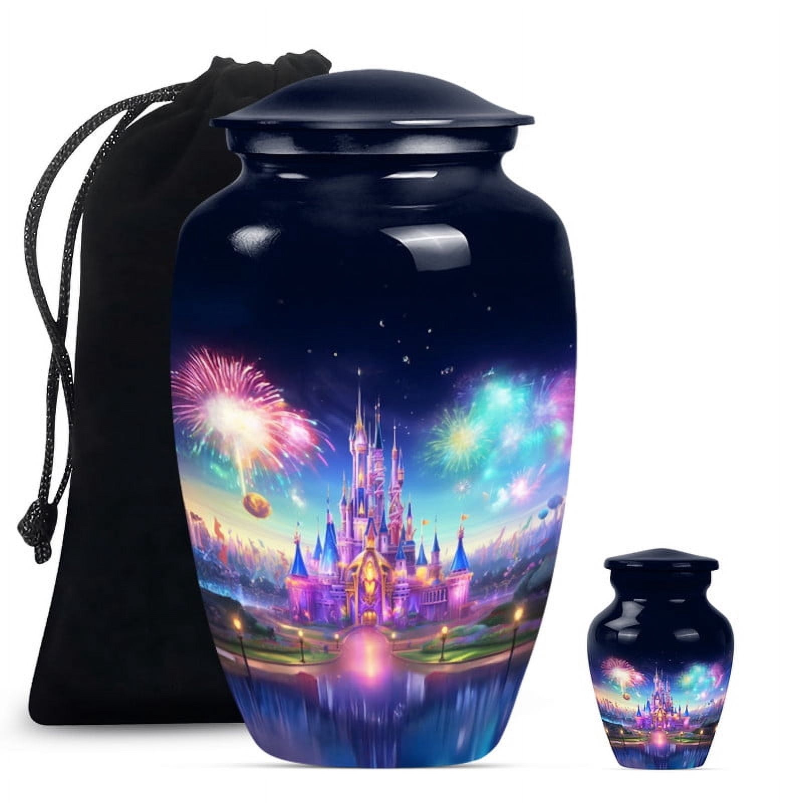 Castle Urn, Urns for Human Ashes, Urns for Ashes Adult Male Large, Cremation Urns for Women, Burial Urn for Ashes, Burial Urns for Adult Human Ashes(Size - 10inch 1Pcs, 3inch 1Pcs)