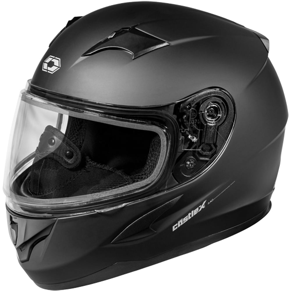 Castle X, 35-19088, Youth Full Face Helmet - Dual Lens - DOT Approved - CX360 - SOLID - Matte Black, X-Large