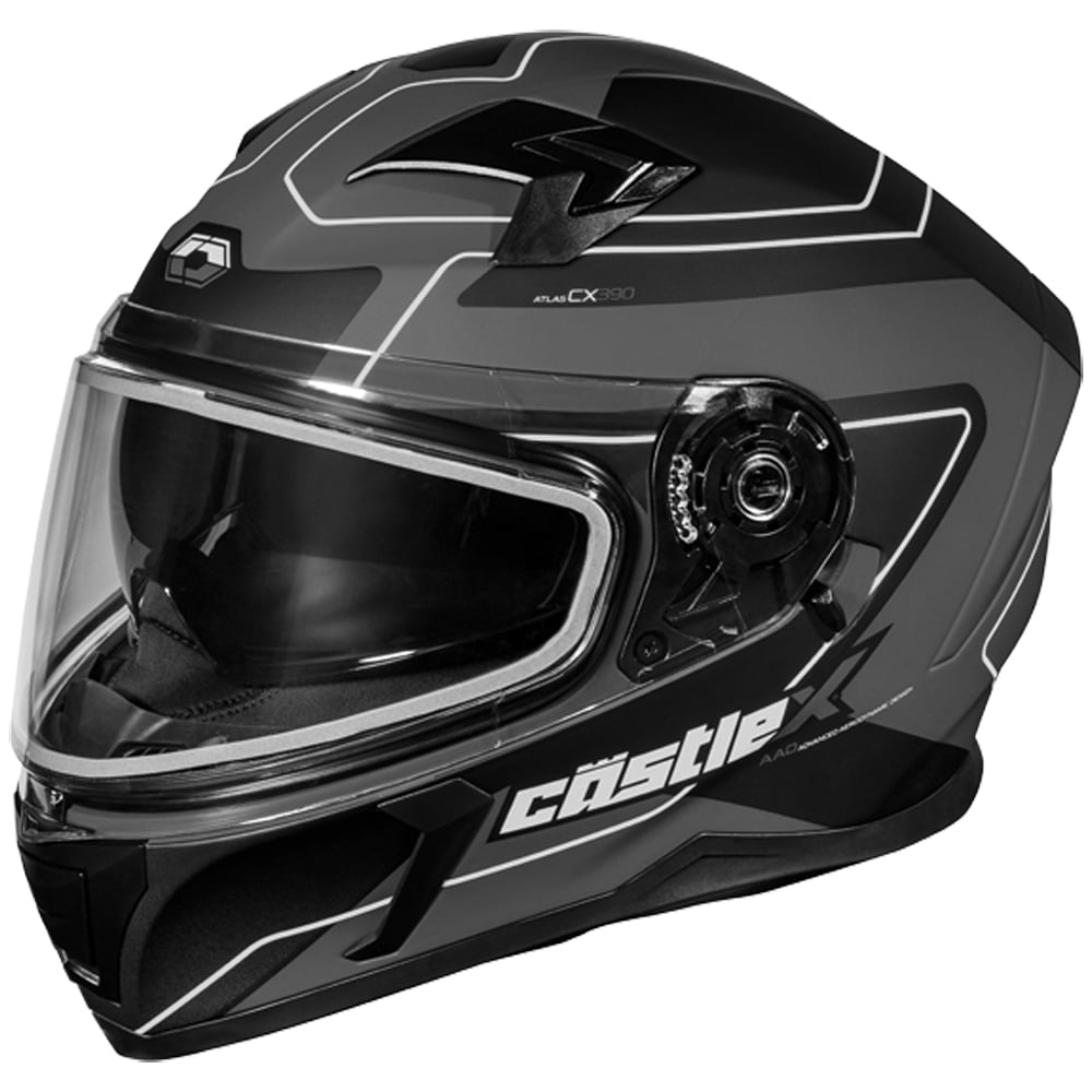 Castle X, 36-14179T, Adult Full Face Helmet - Dual Lens Shield - DOT Approved - CX390 - ATLAS - Matte Charcoal/Black, 3X-Large