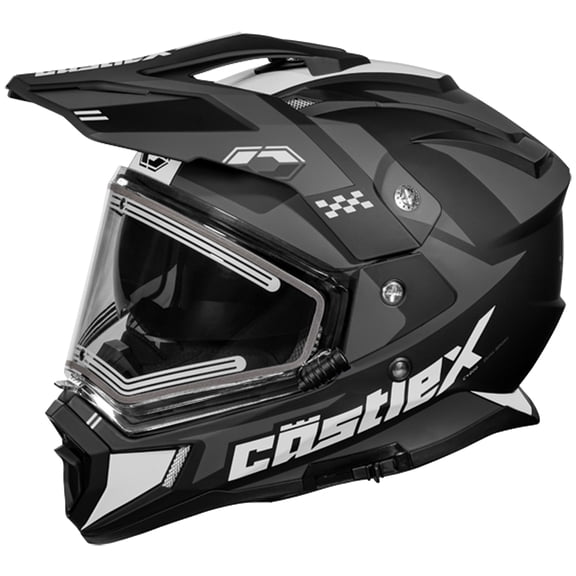 Castle X, 36-28179, Adult Dual Sport Snowmobile Helmet - Heated Shield - CX200 - WRATH - Matte Charcoal, 2X-Large